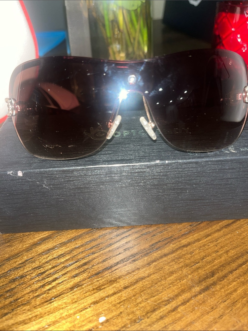 Rimless Gradient Brown Women's Sunglasses